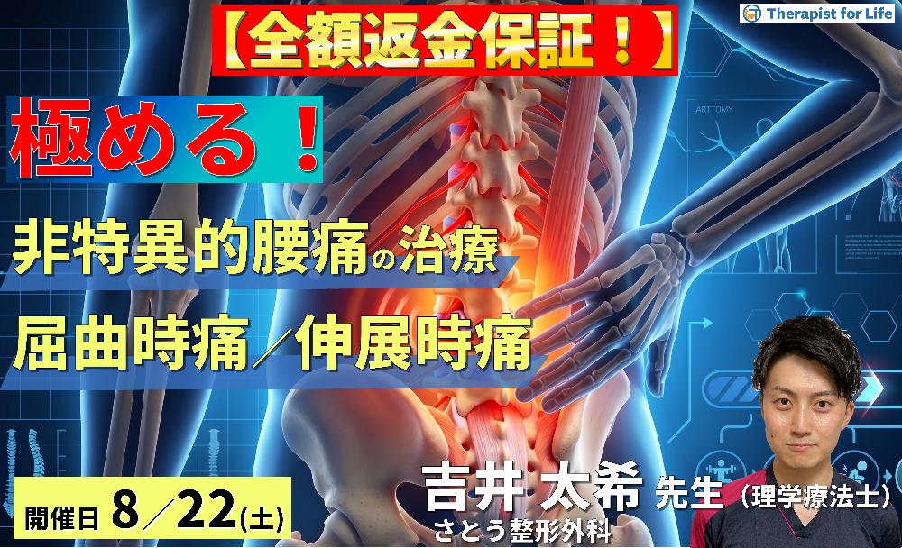 【早割中！】非特異的腰痛の評価・運動療法を極めるための機能解剖と触診技術〜屈曲時痛・伸展時痛の評価と運動療法を体系化する〜