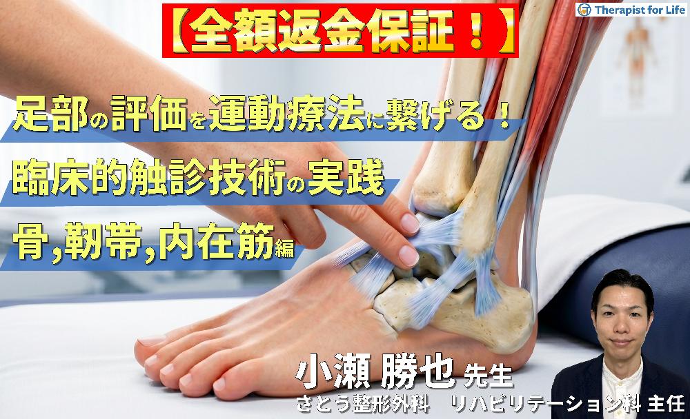 【※見逃し配信】足部の評価を運動療法に繋げる！臨床的触診技術の実践【骨・靭帯・内在筋 編】 〜骨・靭帯ランドマーク触診と内在筋アプローチ～