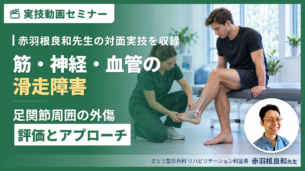 【対面実技セミナー動画配信】機能解剖からみた足関節周囲の外傷の評価とアプローチ～筋・神経・血管の滑走障害を中心に〜