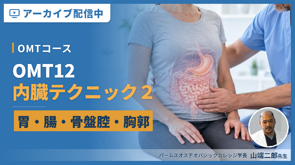 【見逃し配信】OMT12：内臓テクニック２（胃、腸、骨盤腔、胸郭 etc.）